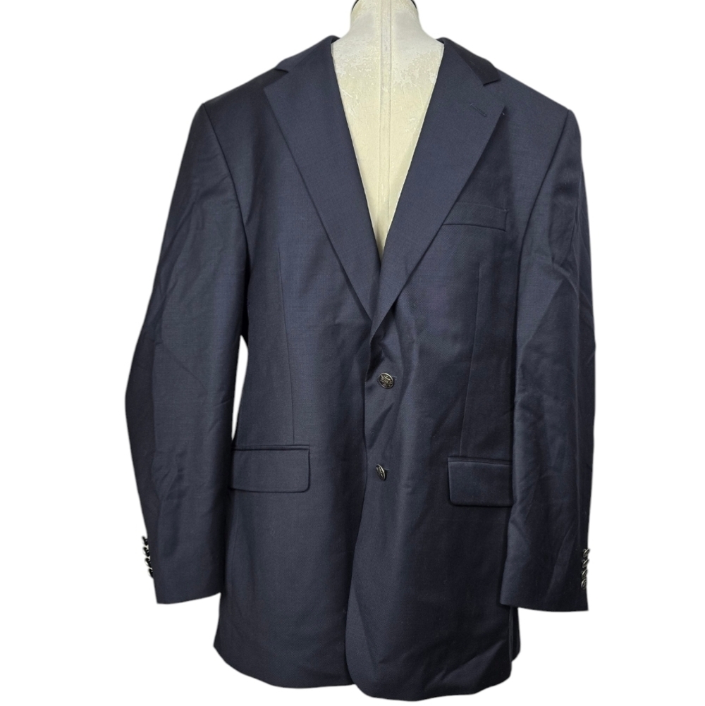 Michael Michael Kors Blue Wool Men's Suit 2 Button Blazer 44L
